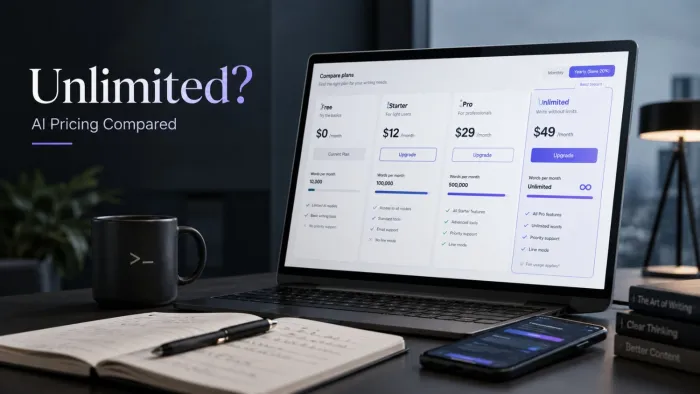 AI Writing Tool Pricing Compared: What "Unlimited" Actually Means