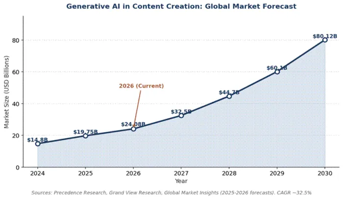 Title: Generative AI market growth chart - Description: Generative AI market growth chart